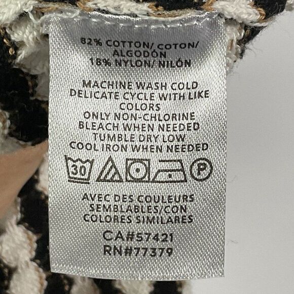 NWT Ann Taylor Factory Patterned, Crewneck Sweater, XL, 3/4 sleeves, tan/blue - Picture 8 of 9